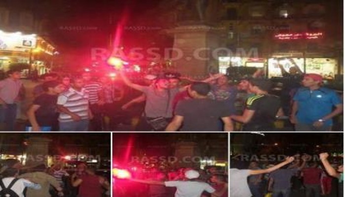 "شباب ضد الانقلاب" في تظاهرة مفاجئة بميدان طلعت حرب