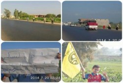 سلسلة بشرية صباحية بأبوحمص رفضاً للانقلاب العسكري