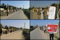 سلسلة بشرية بيوسف الصديق رفضاً للانقلاب العسكري