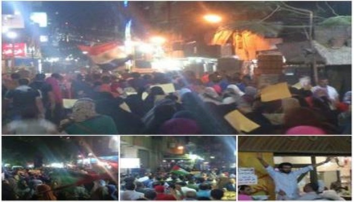 بالصور : مسيرة ضخمة ليلية لثوار المعادي رفضاً للانقلاب العسكري ودعماً لغزة