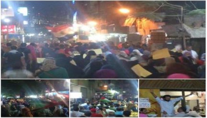 بالصور : مسيرة ضخمة ليلية لثوار المعادي رفضاً للانقلاب العسكري ودعماً لغزة