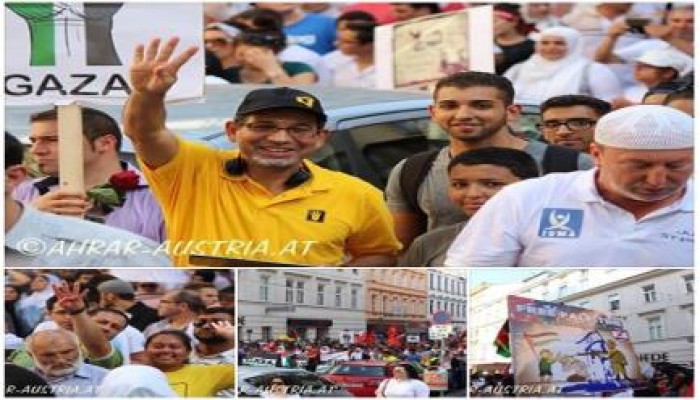 بالصور :عشرات الألاف في مسيرة حاشدة دعما لثوار مصر و دعماً لغزة في قلب عاصمة النمسا