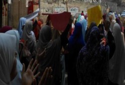 البحيرة : نساء ضد الإنقلاب بدمنهور تتظاهر للمطالبة بمحاكمة قادة الإنقلاب
