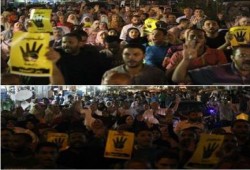 الاسكندرية - بالصور : ثوار الرمل يواصلوان صمودهم بمسيرة ليلية حاشدة ضد الانقلاب