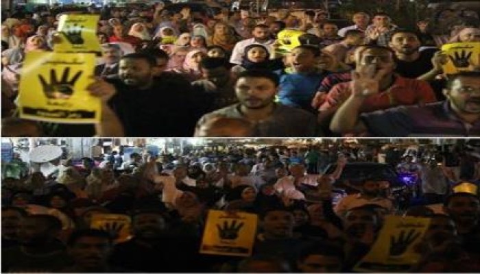الاسكندرية - بالصور : ثوار الرمل يواصلوان صمودهم بمسيرة ليلية حاشدة ضد الانقلاب
