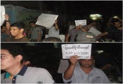الدقهلية - بالصور : مسيرة ليلية لثوار كوم النور دعماً لغزة و رفضاً للانقلاب