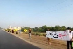 سلسلتان بشريتان دعما لغزة و رفضاً للانقلاب بالإسماعيلية