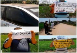 سلسلة بشرية لرافضي الانقلاب بقرى خط البحر بميت غمر
