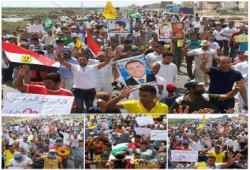 مسيرة حاشدة لتحالف لدعم الشرعية بكفرالشيخ علي رافدالطريق الدولي دعماً لغزة و رفضا للانقلاب