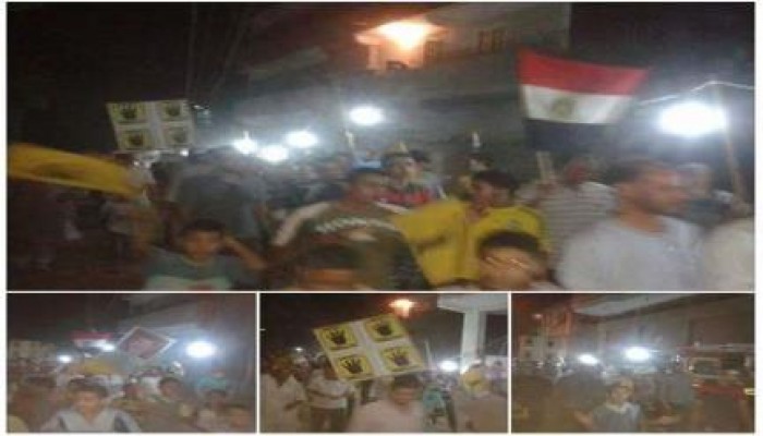 كفر الشيخ: مسيرة ليلية حاشدة بكفر السودان للتنديد بمجازر الصهاينة فى غزة