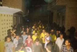 الجيزة - بالصور : أولتراس ثورجى يشارك في مسيرة ضد الانقلاب بأم دينا