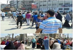 مسيرة رافضة للانقلاب تنطلق من أمام مركز شرطة دمياط و الأهالي ينضمون إليها