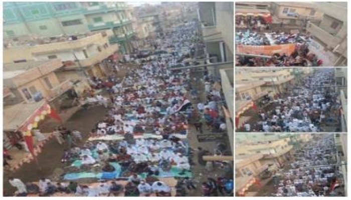 البحيرة: مسيرة حاشدة لدعم الشرعية بحوش عيسى تنتهي بأداء صلاة العيد بالخلاء