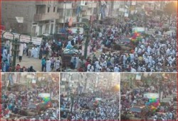 الاسكندرية: صلاة عيد الفطر بالعصافرة تزدان بشعارات رابعة (صور)