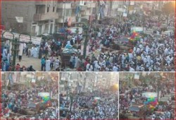 الاسكندرية: صلاة عيد الفطر بالعصافرة تزدان بشعارات رابعة (صور)