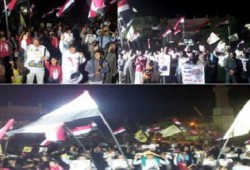 مظاهرة لأهالي قرية أباظة بالفيوم تهتف: "لبيك يا غزة"