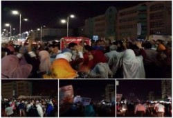 بالصور : ثوار مدينة نصر يتظاهرون في قلب شارع مصطفى النحاس ضد الانقلاب العسكري