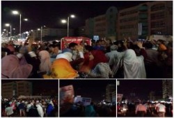 بالصور : ثوار مدينة نصر يتظاهرون في قلب شارع مصطفى النحاس ضد الانقلاب العسكري