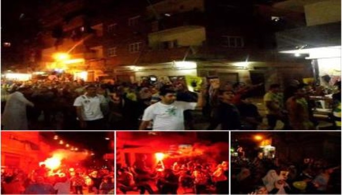 بالصور : مسيرة ليلية حاشدة لثوار وسط الاسكندرية بمنطقة الحضرة ضد الانقلاب العسكري