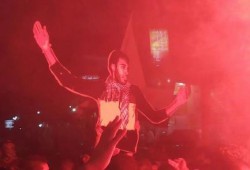 شباب شبرا في مشهد أسطوري بمجسم لزميلهم الشهيد كابو ألتراس نهضاوي الذي قتل برصاص الانقلاب