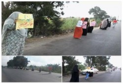 سلسلة بشرية لثوار كفر سعد بدمياط فى جمعة المقاومة أمل الامة