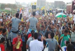 كفرالشيخ : ألتراس نهضاوي يلهب حماس ثوار بلطيم في مسيرة حاشدة علي ساحل الطريق الدولى