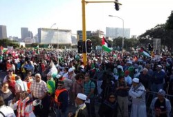 صورحشود اسطورية تخرج في جنوب افريقيا نصرة لغزة وتنديدا بالموقف المصري المتحالف مع الصهاينة