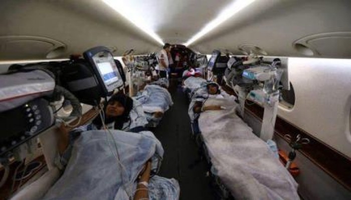 طائرة إسعاف تركية تتوجه إلى إسرائيل لنقل الدفعة الأولى من جرحى غزة