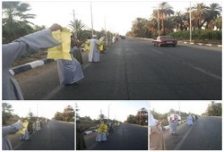 أسوان : سلسلة بشرية بكوم امبو رافضة للانقلاب انتهت قبيل المغرب