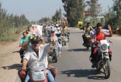 ثوار الحسينية بالشرقية يحشدون لإنتفاضة 14 أغسطس بمسيرة موتسيكلات