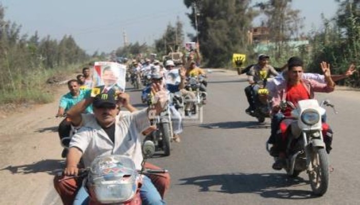 ثوار الحسينية بالشرقية يحشدون لإنتفاضة 14 أغسطس بمسيرة موتسيكلات
