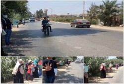 ‫‏المنوفية‬ : سلسلة بشرية ضد الانقلاب بقرية البتانون