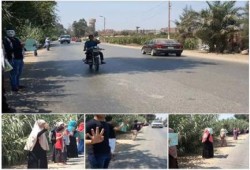‫‏المنوفية‬ : سلسلة بشرية ضد الانقلاب بقرية البتانون