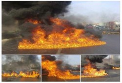 القليوبية: ثوار شبرا الخيمة يقطعون الطريق الدائري من الجهتين في ذكرى محرقة رابعة (صور)