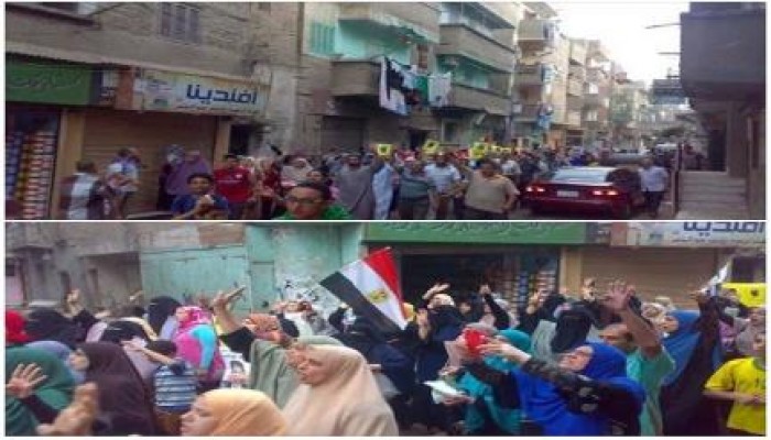 بالصور : مسيرة صباحية لاهالي السنبلاوين بالدقهلية في الذكرى الاولى لمجزرة الفض