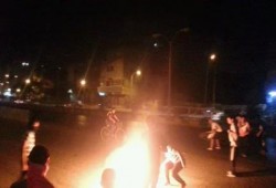 مجهولون يقطعون الطريق الرئيسي أمام مستشفي الدعوة بمدينة بني سويف