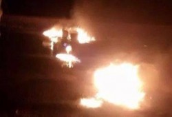 مجهولون يقطعون الطريق الدولى الساحلى بمطوبس