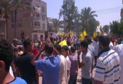 رغم اعتداءات بلطجية الشرطه شباب كفر سليمان بدمياط ينتفض للمطالبة بالقصاص لشهداء رابعة