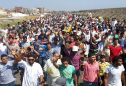 بالصور .. حشود مهولة تنتفض في بلطيم في ذكرى مجزرة فض رابعة