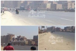 مجهولون يقطعون الطريق الدائرى عند منطقة ناهيا