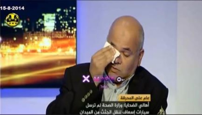 بالفيديو  بكاء مـرير من هاني نوارة" مسئول التوثيق الطبي بإعتصام رابعة ومسجد الإيمان"