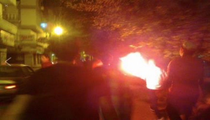 مجهولون يقطعون شارع شبين وسط مدينة الإسماعيلية