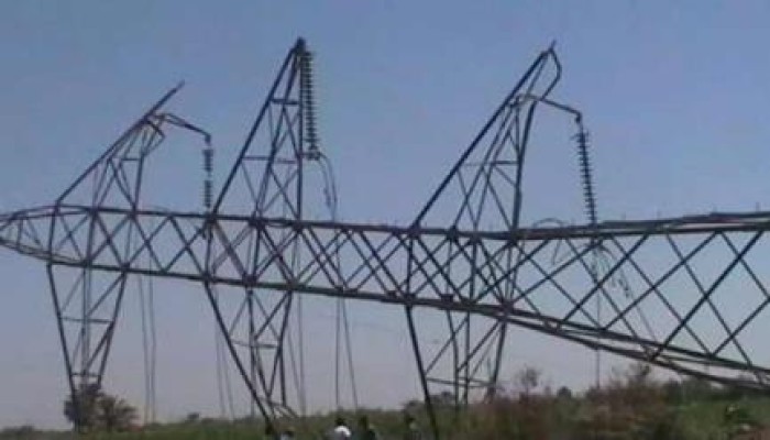 الاسماعيلية: مجهولون يتلفون برج للتيار العالي بالقصاصين