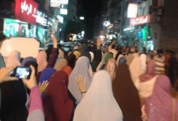 مسيرة ليلية حاشدة لشباب ضد الانقلاب بميدان سرور بدمياط