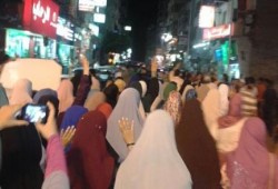 مسيرة ليلية حاشدة لشباب ضد الانقلاب بميدان سرور بدمياط