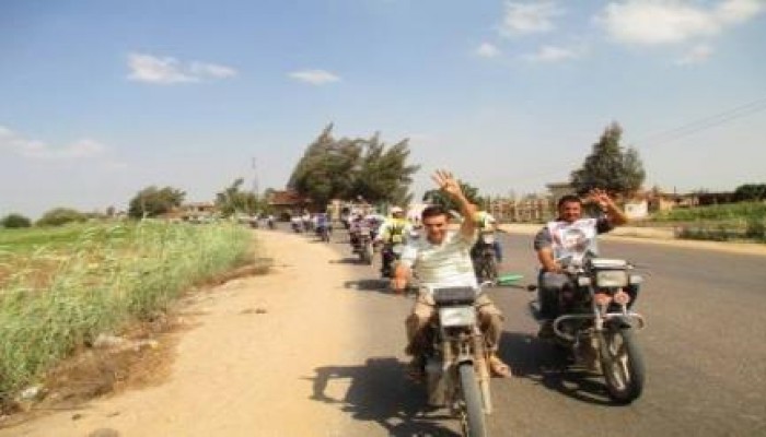 مسيرة دراجات نارية بالحسينية استمراراً لفعاليات القصاص مطلبنا