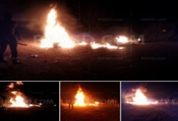 مجهولون يقطعون طريق يصل بين محافظتى الدقهلية والغربية