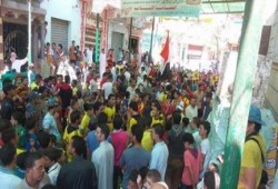 مسيرة حاشدة لأهالي الميمون ببني سويف تنديداً بالانقلاب العسكري وانقطاع الخدمات