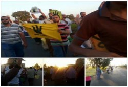 كفر الشيخ: سلسلة بشرية ومسيرة بقلين مناهضة للانقلاب