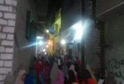 مسيره مندده بالانقلاب العسكري والعدوان على غزه بقرية التوفيقية بسمالوط